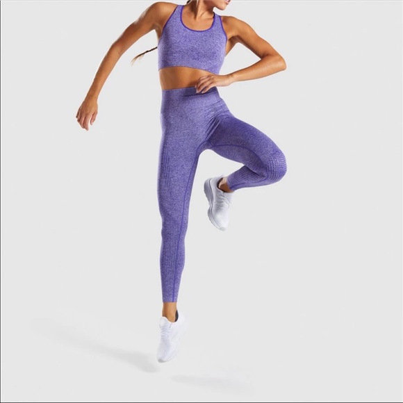 Unbranded Pants - Purple High Waist Control Fitness Leggings